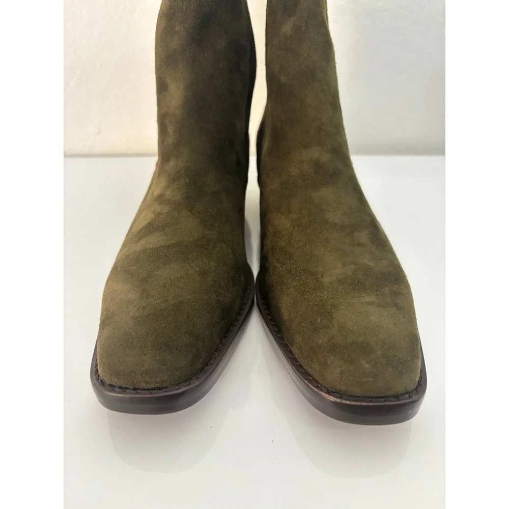 Madewell Idris Ankle Boot Suede Dark Olive Green NX430 Womens 7.5 - Picture 2 of 10
